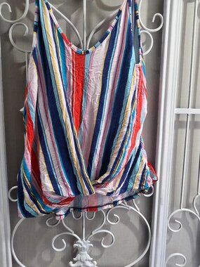 Awoo multicoloured striped tank top #striped #summer